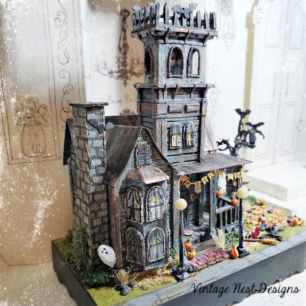 Haunted Halloween Dollhouse Mansion No.1 Handmade Miniature image 9