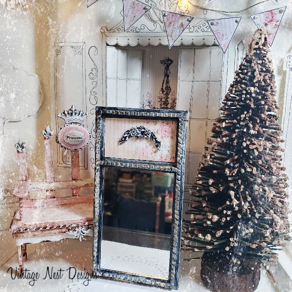 Old Vintage Mirror No.2 Dollhouse Miniature Handmade image 9