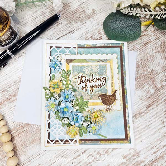 Thinking of You Card No.1 Greeting Blank Inside Handmade One of a Kind image 0