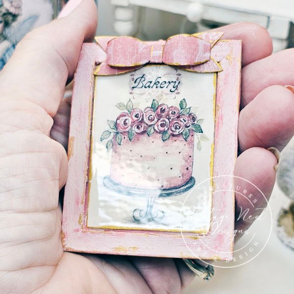 Kitchen Cake No.7:10 Dollhouse Miniature Handmade Wooden Framed Art image 4