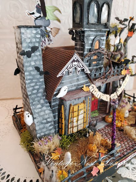 Haunted Halloween Mansion No.2 Dollhouse Miniature Handmade image 1