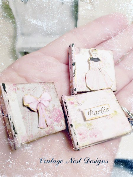 Shabby Book Set No.1 Handmade Miniatures for Dollhouse image 3