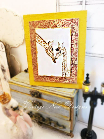 Giraffes No.1:2 Dollhouse Miniature Handmade Art image 5