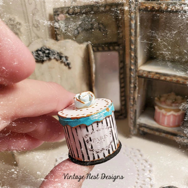 Hat Band Box No.65 Dollhouse Miniature Handmade image 2
