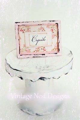 Cupcake Sign No.21:1 Dollhouse Miniature Handmade image 0