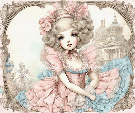 Junge Marie Antoinette Nr. 1 Digitaler Kunstdruck Illustration